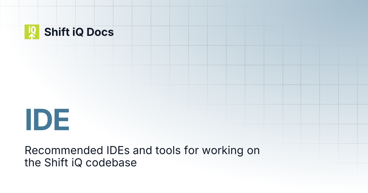IDE | Contributors | Shift iQ Docs