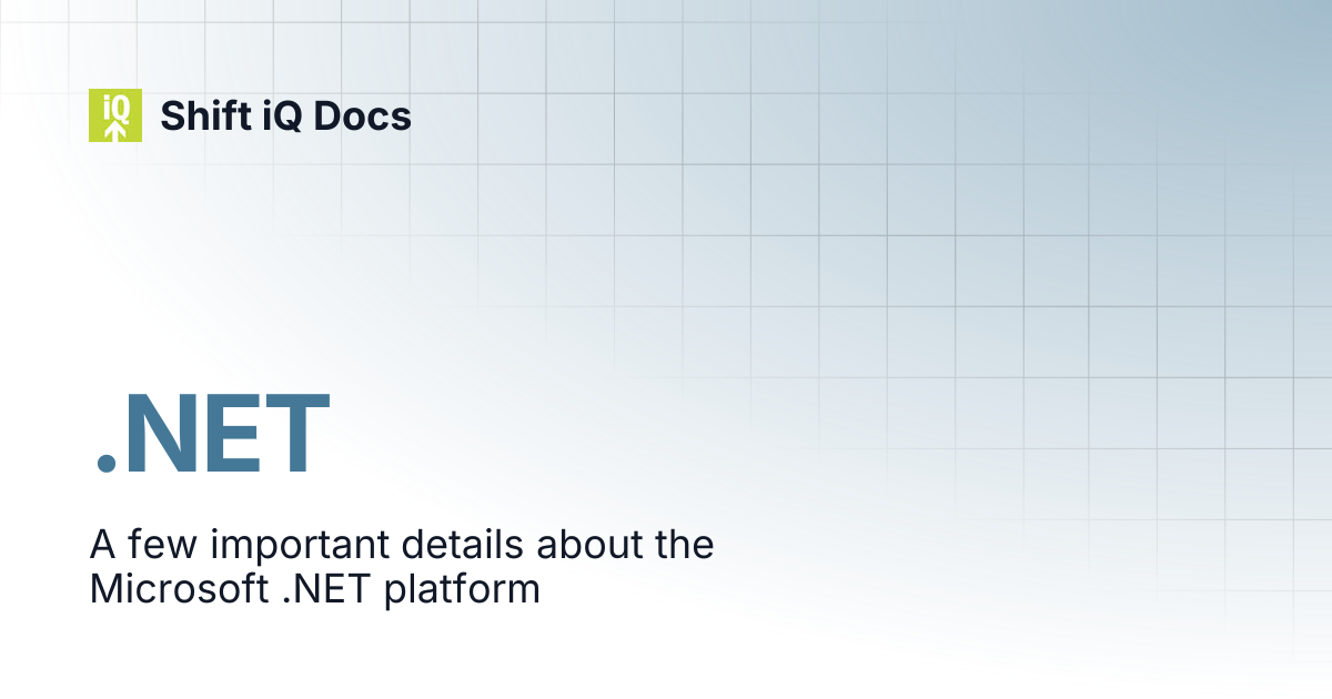 .NET | Developers | Shift iQ Docs