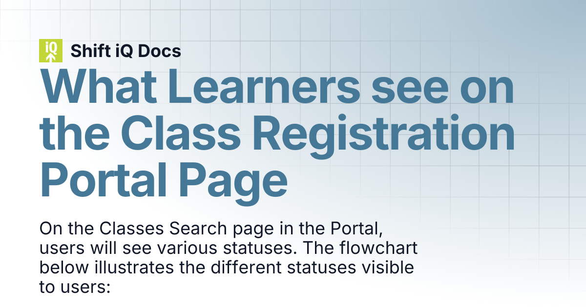 What Learners see on the Class Registration Portal Page | Help Center ...